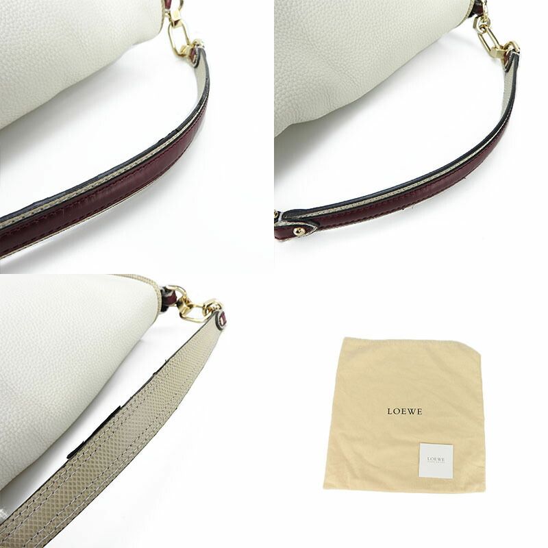 Loewe Shoulder Bag Miami 374.96.623 White Gold Hardware — view 3