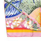 Hermes Rectangle Aloha Pink 100% Silk Scarf Large Accessory — view 7