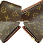 Louis Vuitton Monogram Porte Monnaie Zip Long Wallet Brown — view 6