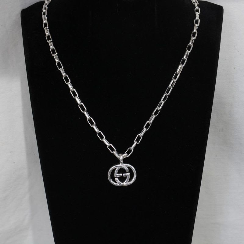 Gucci G Logo Necklace Silver 925 E1033 — view 6