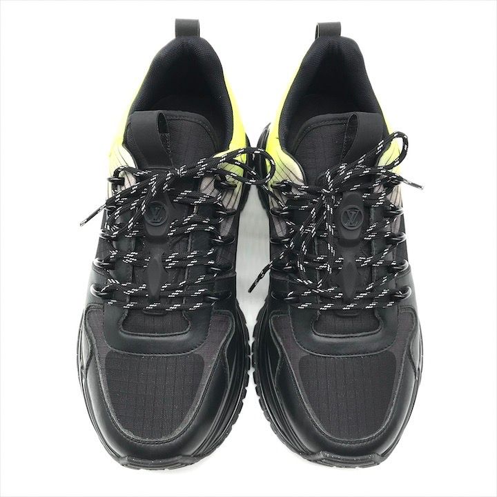 Louis Vuitton Run Away Pulse Line Sneakers Shoes Black Yellow — view 2