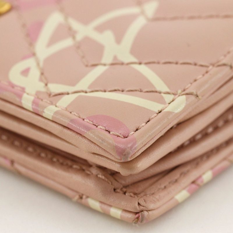 Gucci Compact Wallet GG Ghost Card Case Leather Pink Bifold — view 5