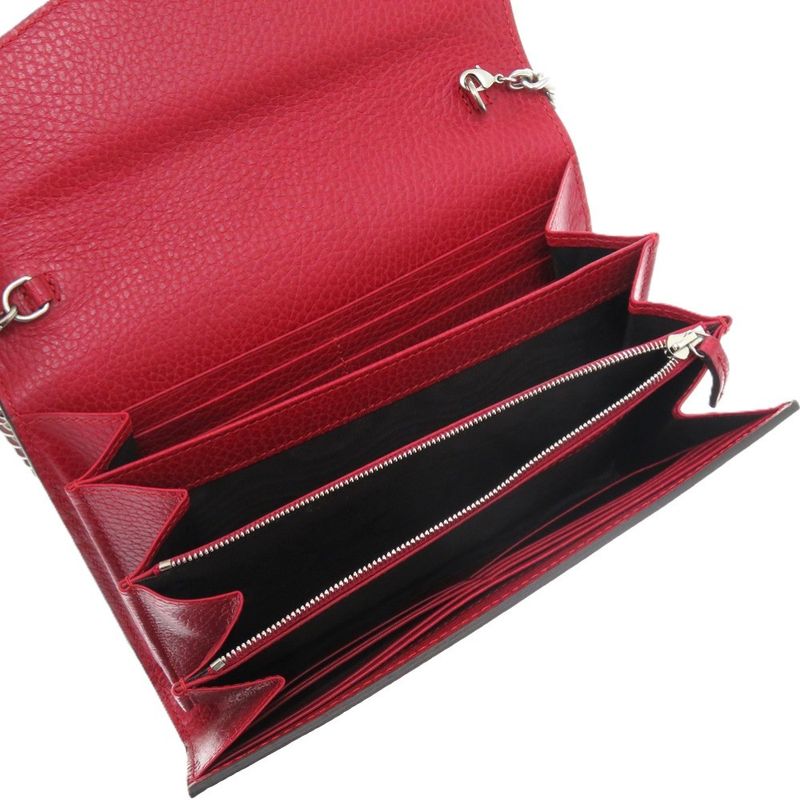 Gucci Dionysus Long Wallet Leather Red 0671 Chain — view 6