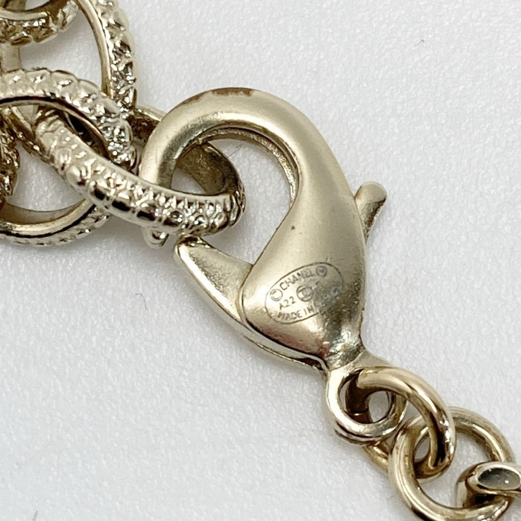 Chanel Coco Mark Lip Charm Necklace A22/c Gold Metal Rhinestone Long — view 8