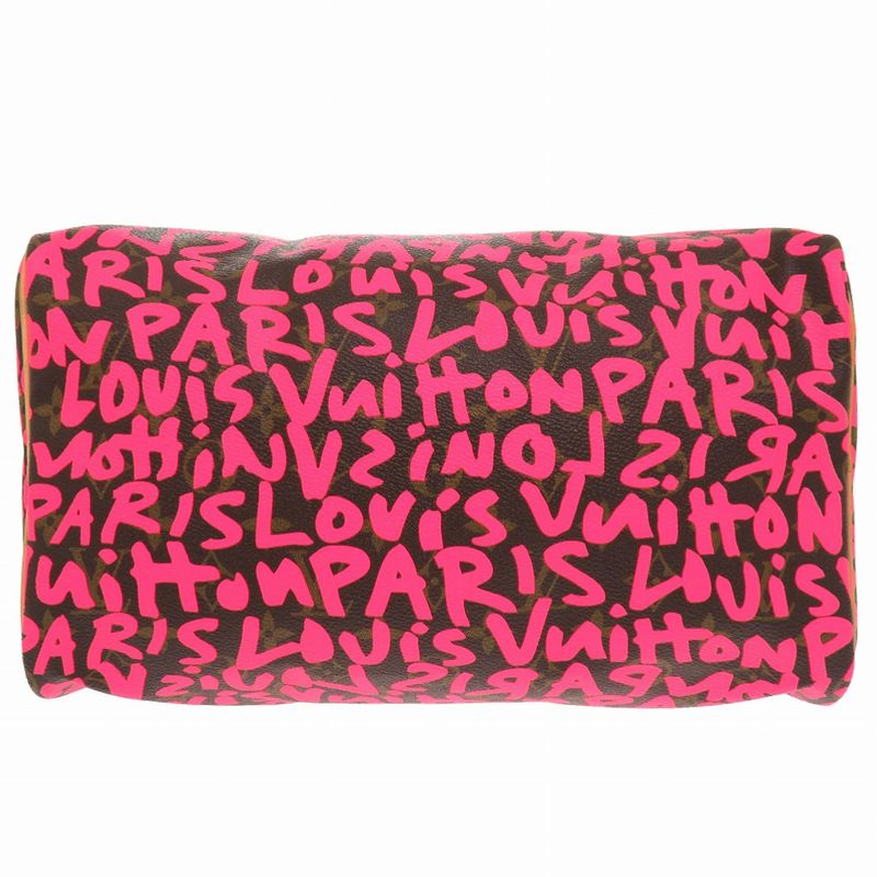 Louis Vuitton Speedy 30 Monogram Graffiti Fuchsia Handbag 1532 — view 3