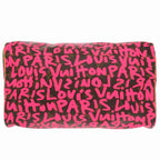 Louis Vuitton Speedy 30 Monogram Graffiti Fuchsia Handbag 1532 — view 3
