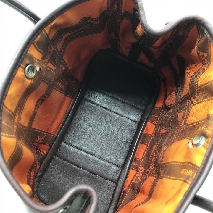 Hermes Garden Party Ttp Mini Hand Bag Brown Leather — view 8