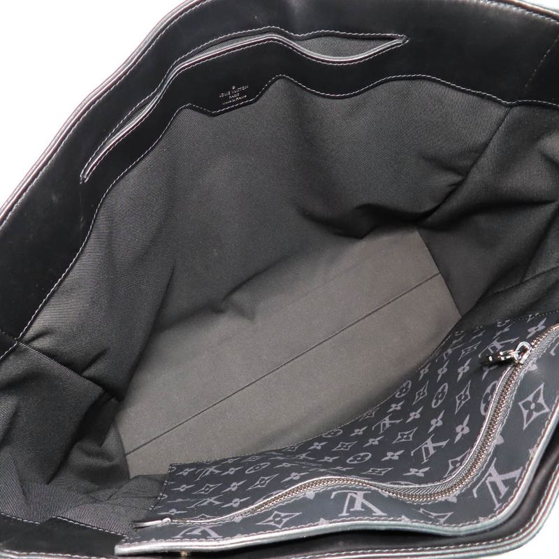 Louis Vuitton Grand Sac Monogram Eclipse Tote Bag Black Gray — view 6