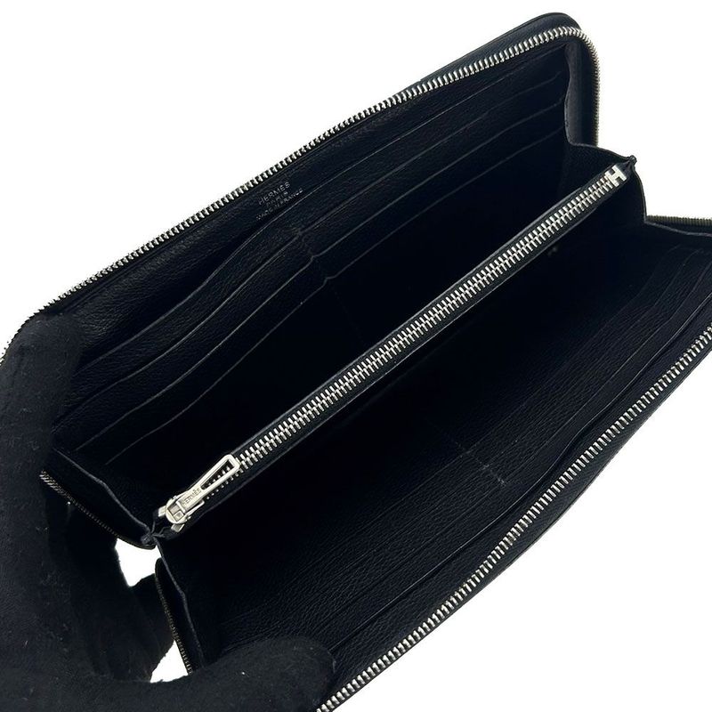 Hermes Round Zipper Long Wallet Azapplong Classiccles Zarj Engraved Silverhardw — view 2