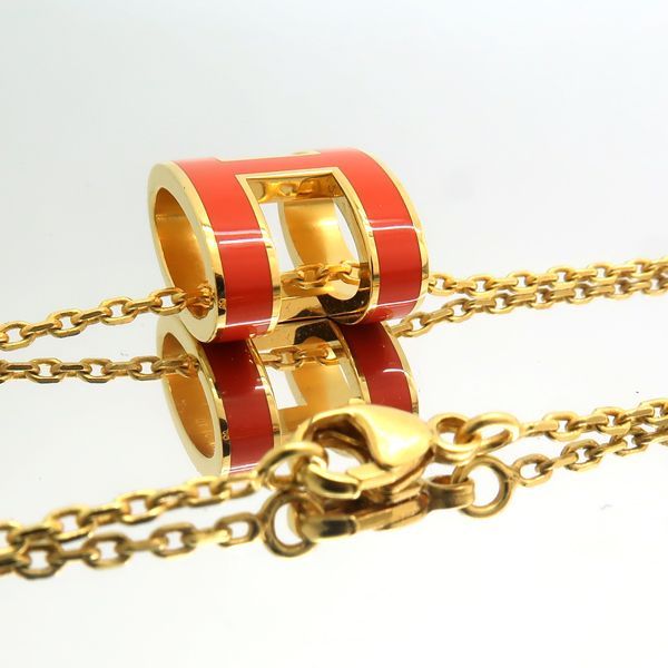 Hermes Pop Ash Necklace GP Orange — view 5
