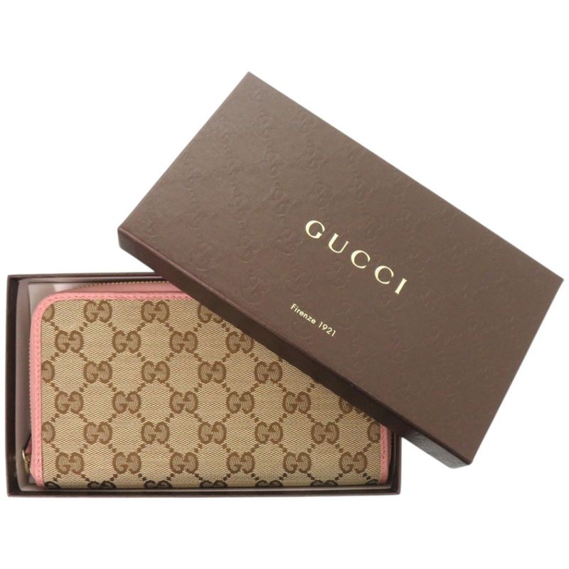 Gucci Round Zipper GG Supreme Canvas Beige Long Wallet 1215 — view 2