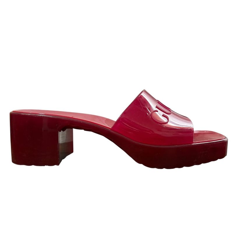 Gucci Rubber Logo Sandals Red — view 6
