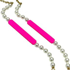 Christian Dior Airpods Holder Necklace Chain Logo Faux Pearl GP — view 5