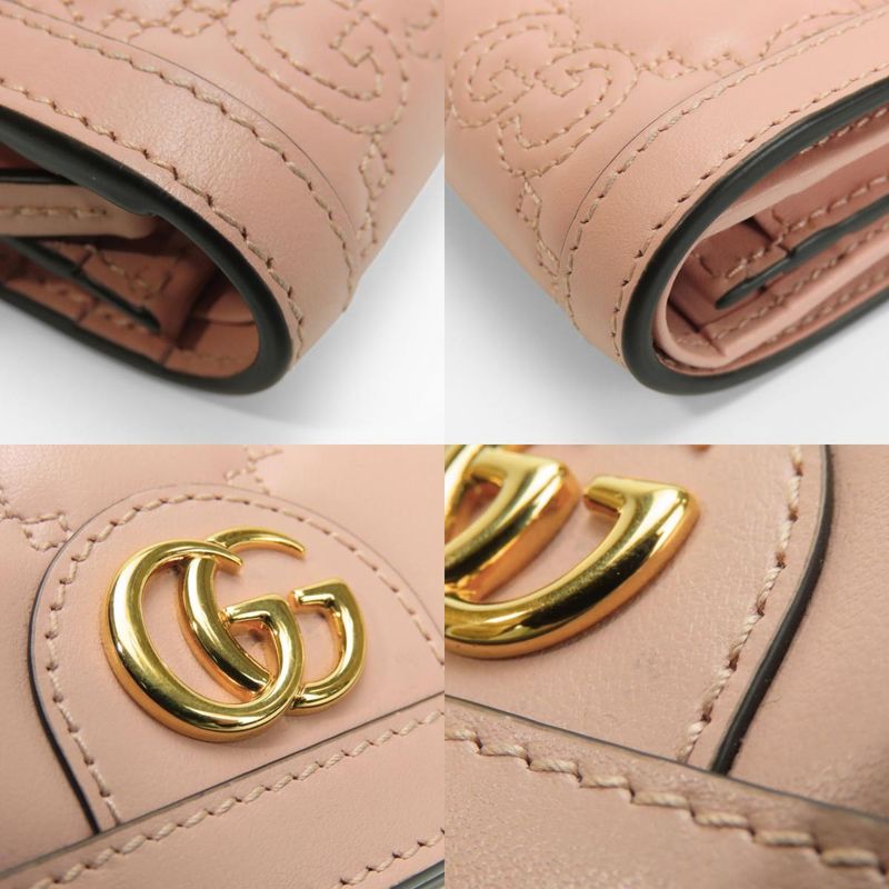 Gucci Bifold Wallet GG Matelasse Leather Pink Gold Hardware Small — view 6