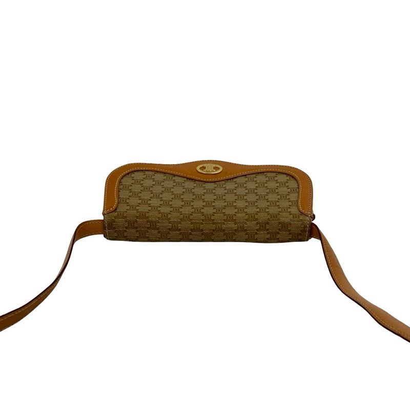 Celine Vintage Macadam Blason Triomphe Pattern Leather Mini Shoulder Bag