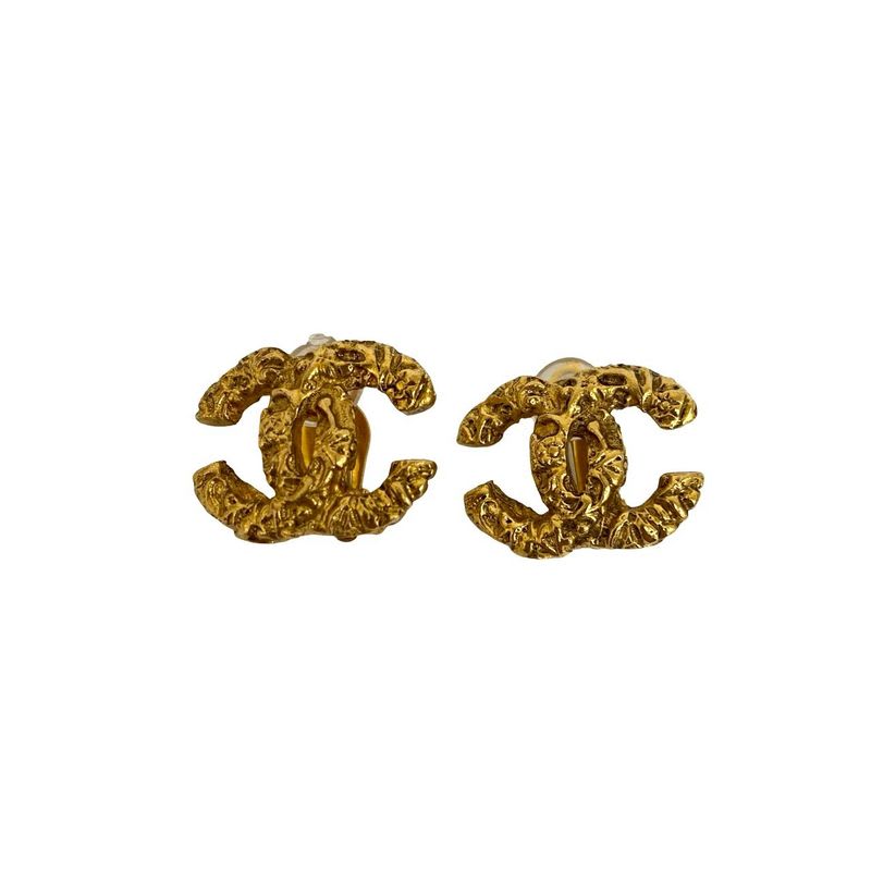 Chanel Vintage Coco Mark Lava Earrings Ear Cuff Accessories 93A — view 5