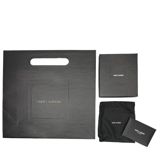 Saint Laurent Opium Bracelet Bangle Jewelry Logo Metal Leather Black — view 9