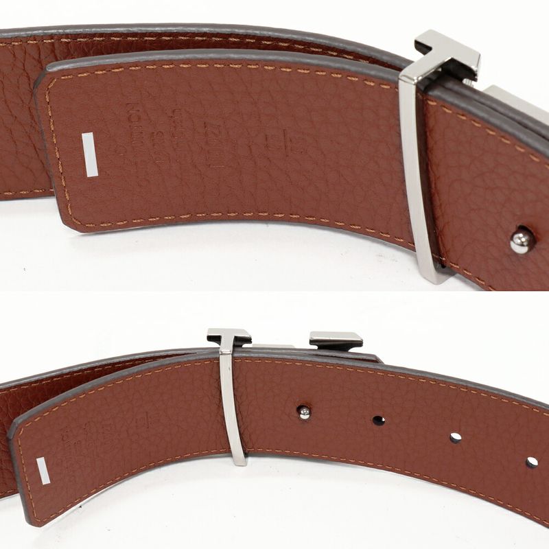 Louis Vuitton Belt Taurillon Leather Navy Brown Tilt Reverse — view 5