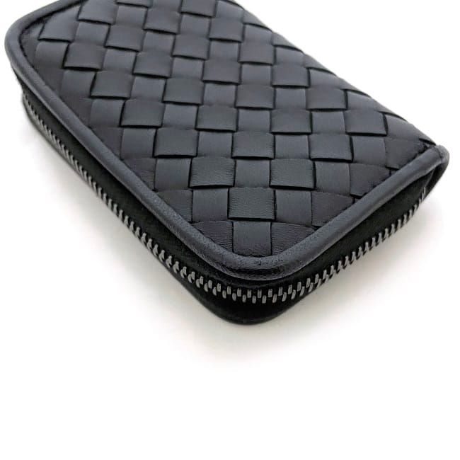 Bottega Veneta Coin Case Black Intrecciato Purse — view 4