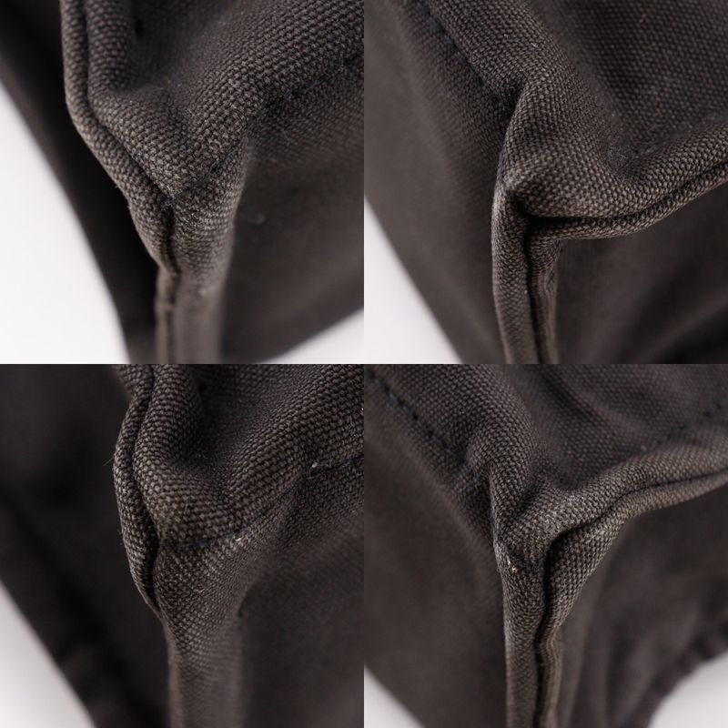 Hermes Fourre Tout MM Tote Bag Cotton Canvas Black Handbag — view 4