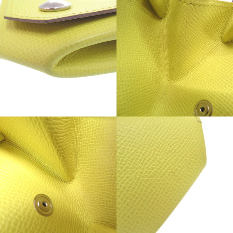 Hermes Le Van Cattle Coin Case Epson Lime Stamped Q Purse 0448 — view 8
