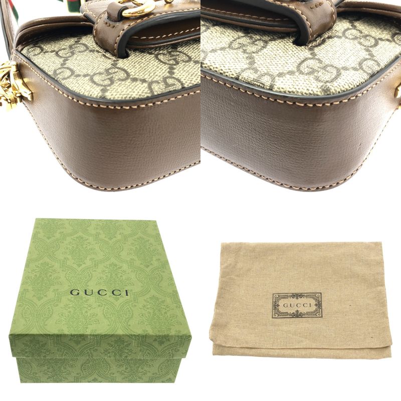 Gucci Horsebit Shoulder Strap Wallet Beige Brown — view 8