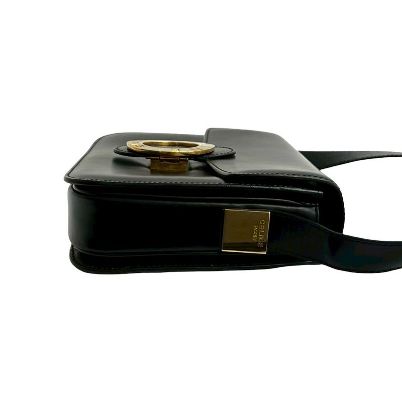 Celine Vintage Circle Logo Hardware Calf Leather Shoulder Bag