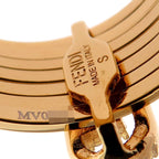 Fendi Intrecciato Stud Diamond Gold Ring — view 7