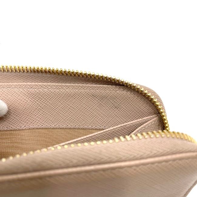 Prada Round Zipper Long Wallet Beige 1 Ml506 — view 8