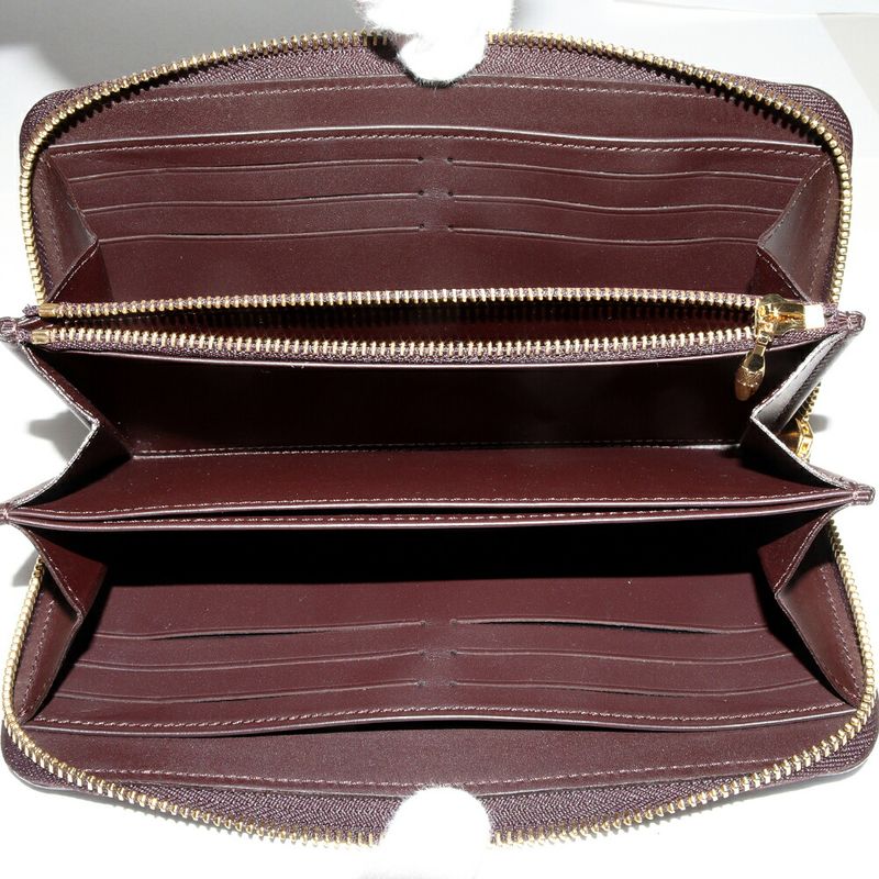 Louis Vuitton Round Zipper Long Wallet With Change Pocket Vernis Amarante Zippy — view 5