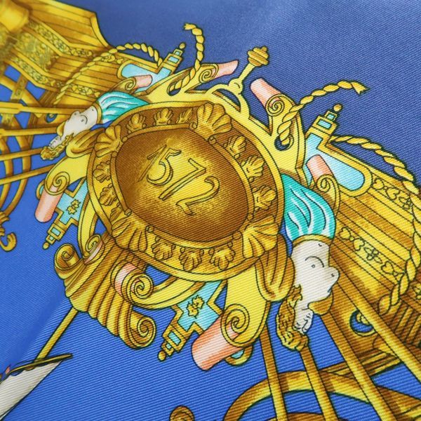 Hermes 90 Voiles De Lumiere Sailing Ship Of Light Blue Silk Scarf Box — view 4