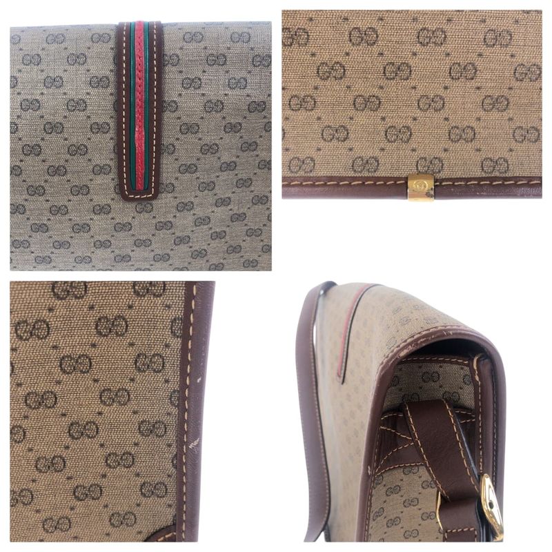 Gucci Vintage Sherry Line Brown Gold Hardware Leather 001 103 0551 — view 5