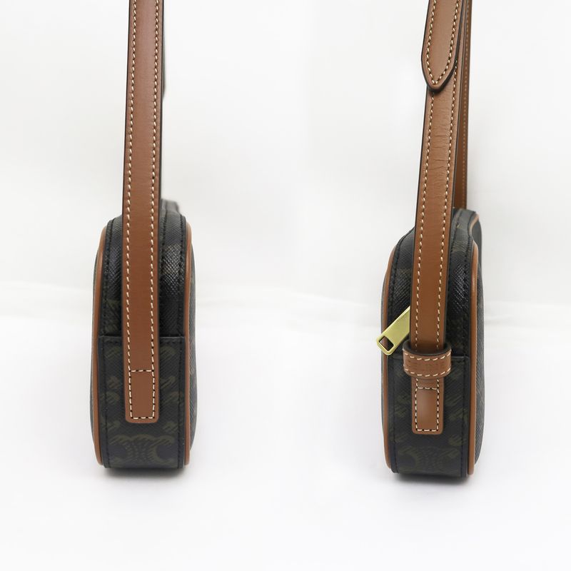 Celine Mini Camera Triomphe Shoulder Bag Pouch Brown Multicolor — view 4