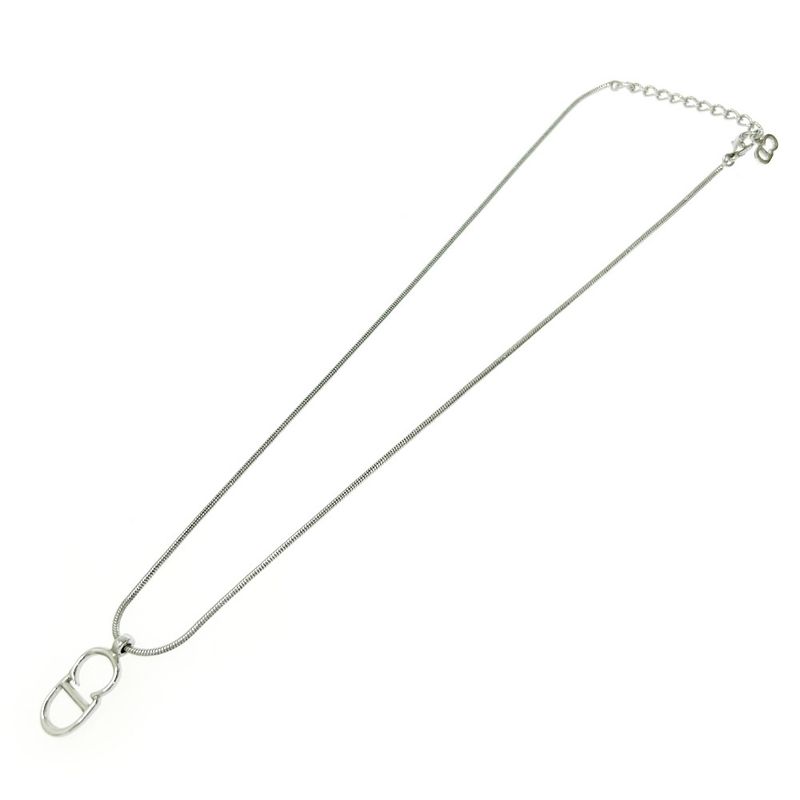 Christian Dior CD Logo Necklace Women Silver — view 5