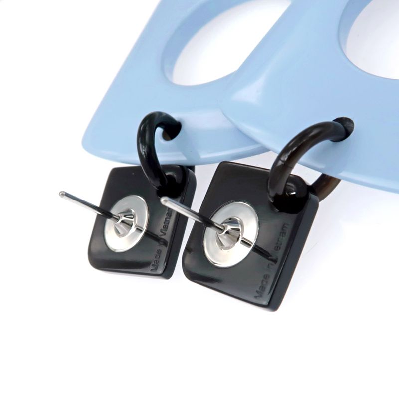Hermes Earrings Dalva Sfumato Buffalo Horn Multicolor Blue Accessories — view 8