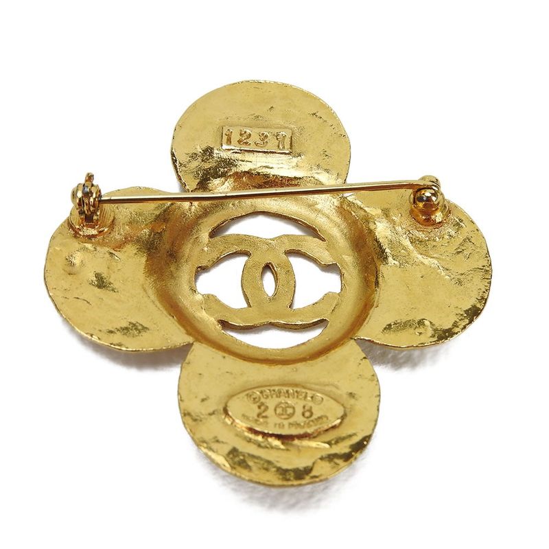 Chanel Coco Mark Brooch Accessories Flower Plated Gold Small Box — view 3