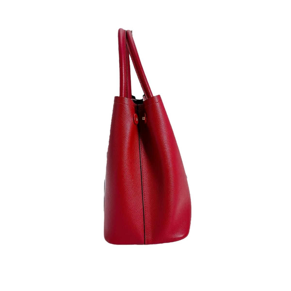 Prada Bn2775 Saffiano Shoulder Bag 2-Way Handbag Red — view 4