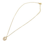 Christian Dior Vintage Logo Stone Gold Necklace Accessory 0898 — view 3