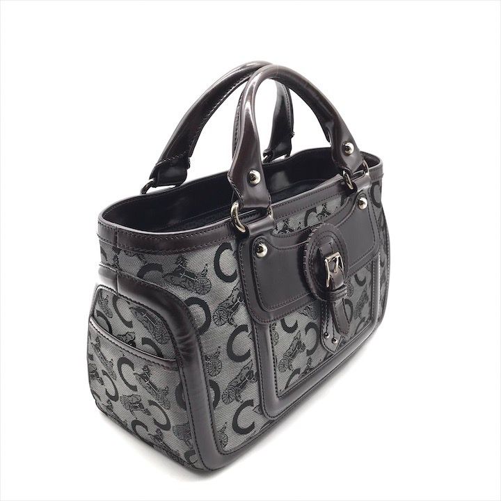 Celine Horse Carriage Signature Hand Tote Enamel Leather Brown — view 2
