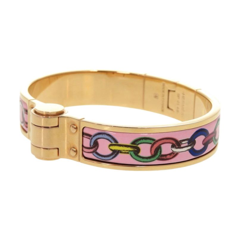 Hermes Charniere PM Bangle Metal Pink Gold Bracelet 0177 — view 5