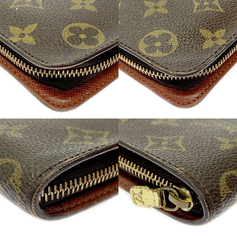 Louis Vuitton Monogram Porte Monnaie Zip Long Wallet Brown — view 5