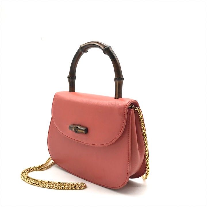 Gucci Bamboo 2-Way Hand Chain Shoulder Bag Pink — view 2