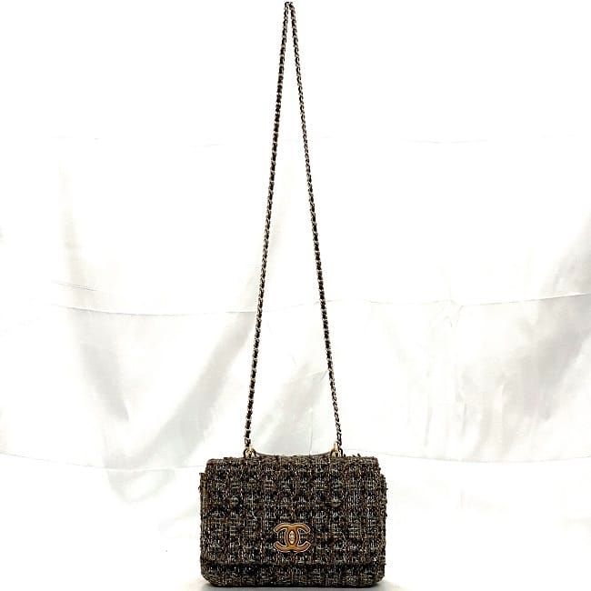 Chanel 2-Way Chain Shoulder Bag Brown — view 3