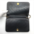 Chanel Quilted Lambskin CC Logo Push Lock Chain Shoulder Bag Black — view 7