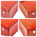 Hermes Leather Silver Hardware Velu Chain Mini Shoulder Bag Red Engraved — view 6