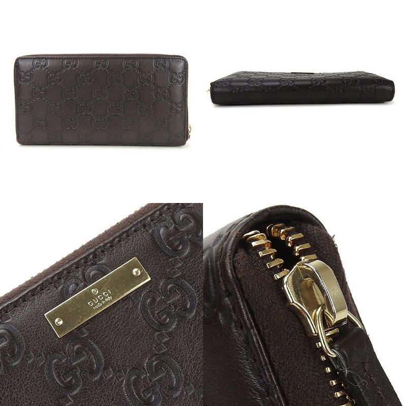 Gucci Long Wallet GG Leather Brown Dark Gold Hardware Guccissima — view 4