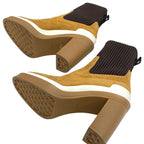 Hermes Boots Short Sock Shoes Suede Fabric Bicolor Camel Brown — view 6