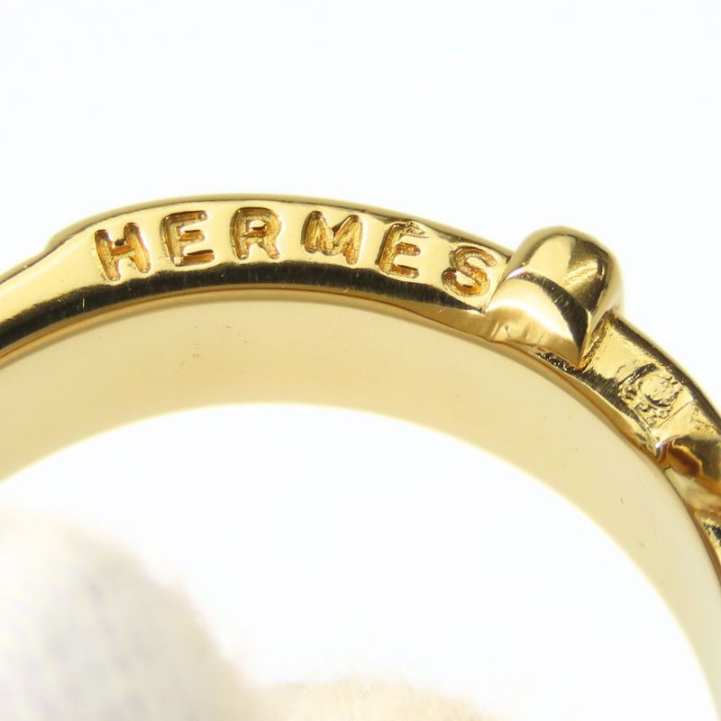 Hermes Scarf Ring Santure Metal Gold Belt Motif Accessory Plated — view 4