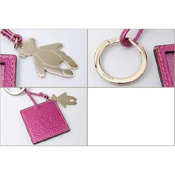 Gucci Key Ring Teddy Bear With Photo Frame Metallic Pink B6 T0 — view 2