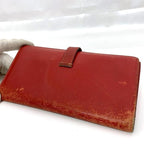 Hermes Bifold Long Wallet Bearn Red Leather — view 7